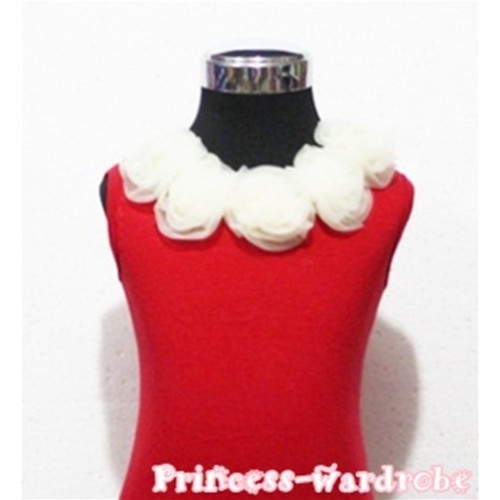 Red Tank Tops with Cream White Rosettes TN39 