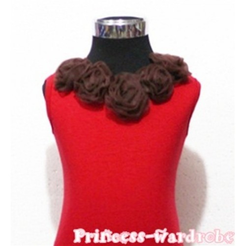 Red Tank Tops with Brown Rosettes TN40 