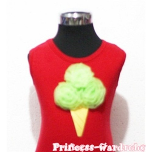 Red Tank Top with Light Green Ice Cream TN49 