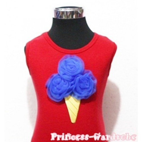 Red Tank Top with Royal Blue Ice Cream TN51 