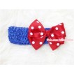 Optional Headband with Red White Polka Dots Bow H246 