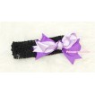 Optional Headband with Dark Light Purple Silk Bow H252 