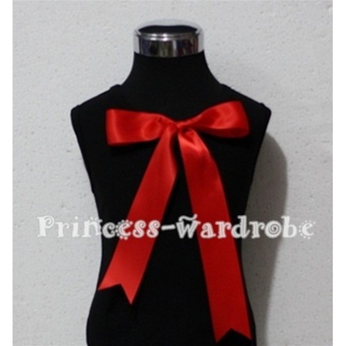 Black Pettitop with Cute Red Big Bow TM122 