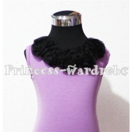 Lavender Tank Tops with Black Rosettes TN108 