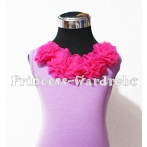 Lavender Tank Tops with Hot Pink Rosettes TN113 