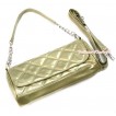 Gold Long Diamond Checked Adult Girl Women Shoulder Handbag Purse With Strap CB104 