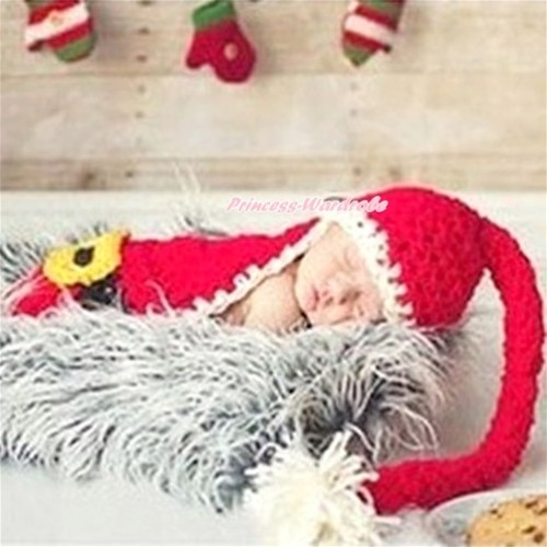 Xmas Santa Claus Photo Prop Crochet Newborn Baby Custome C183 