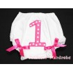 1st Hot Pink Polka Dots Birthday Number Panties Bloomers with Hot Pink Bow BC62 