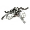 Grey White Wave Crib Shoes With Grey Ribbon S598 