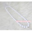 Pure White Plastic Bead Necklace NK002 