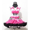 Zebra Waist Hot Pink Black Pettiskirt With Hot Pink Rosettes Zebra Birthday Cake Tank Top with Hot Pink Ruffles&Bow MD09 