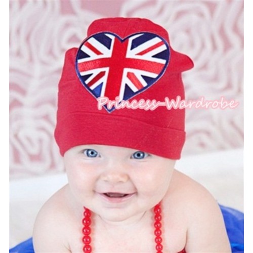 Red Cotton Cap with British Heart Print TH250 