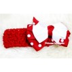Optional Headband with with Red White Dots Red White Ribbon Hair Bow Clip H257 