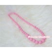 Light Pink Plastic Bead Necklace NK004 