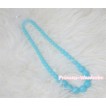 Aqua Blue Plastic Bead Necklace NK008 