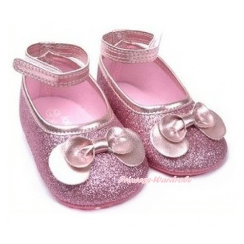 Sparkle Light Pink Crib Shoes S515 
