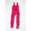 Long Sleeve Hot Pink Lace Ruffles Petti Romper with Straps LR29 