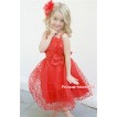 Hot Red Oblique Front Top with Little Heart Wedding Party Dress PD009 