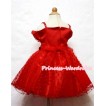 Hot Red Oblique Front Top with Little Heart Wedding Party Dress PD009 