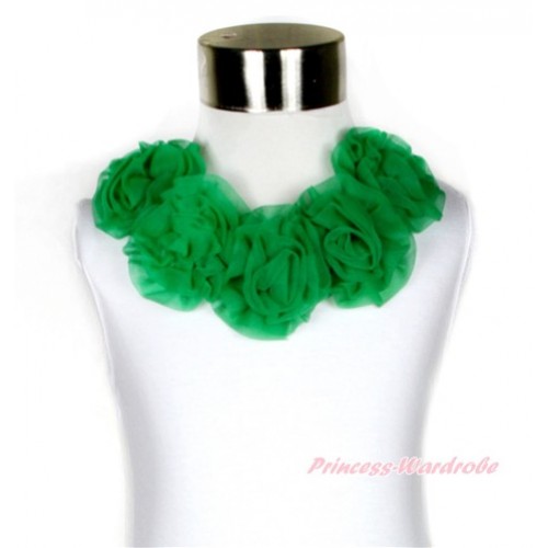 Xmas White Tank Top with Kelly Green Rosettes TB520 