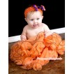 Orange Flower Petal Newborn Baby Pettiskirt With Black Bow N157 