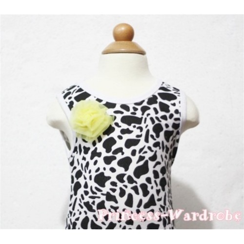 Milk Cow Print Baby Tank Top & One Yellow Rosettes NT82 