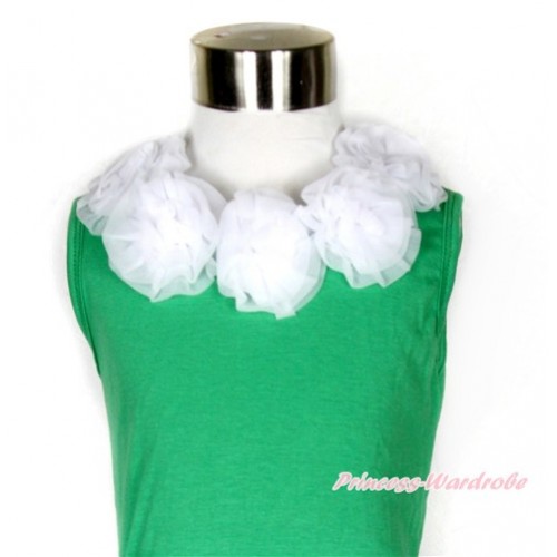 Kelly Green Tank Top with White Rosettes TM231 
