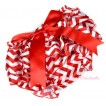 Xmas Hot Red White Wave Satin Layer Panties Bloomers With Red Big Bow BC159 
