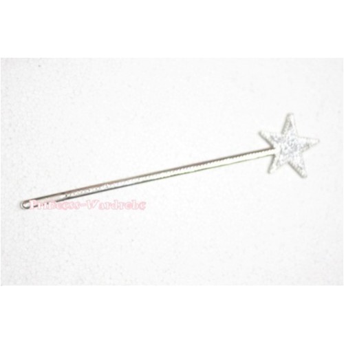 Noble White Crystal Star Wand H187 