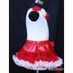 White Tank Tops with Red White Rosettes & Red White Pettiskirt M121 