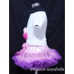 Light Pink Purple Pettiskirt With White Birthday Cake Tank Top with Light Hot Pink Rosettes T42 