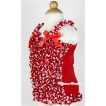 Red White Polka Dots Ruffles Baby Tank Top with Red Bow Ribbon RT11 