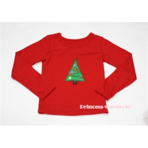 Christmas Tree Red Long Sleeves Top TW78 