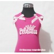 Hot Pink Tank Top with Princess Logo Print with Pink Ribbon and Ruffles TP105 