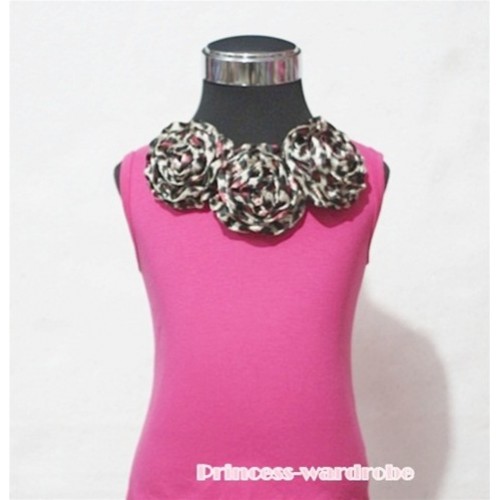 Hot Pink Tank Top with Hot Pink Leopard Rosettles TR22 