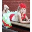 White Tank Tops with Red Rosettes & Red White Green Pettiskirt M27 