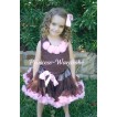 Brown Pink Mix Pettiskirt with Matching Pink Rosettes Brown Tank Top  M301 