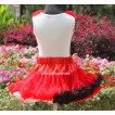 White Tank Tops with Red Rosettes & Red White Black Pettiskirt M22 