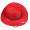 Hot Red Beige Leather Western Cowboy Rope Wide Brim Hat H781 