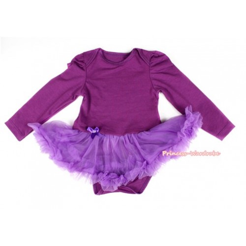 Dark Purple  Long Sleeve Baby Bodysuit Jumpsuit Dark Purple Pettiskirt JS2258 