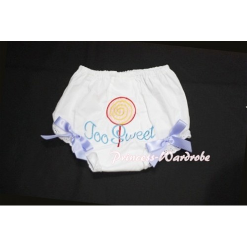 Too Sweet Lollipop Printed White Panties Bloomers with Light Purple Bows BL10 