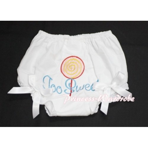 Too Sweet Lollipop Printed White Panties Bloomers with White Bows BL11 
