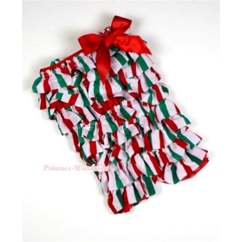 Christmas Stick Petti Romper with Red Bow LR123 