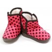 Hot Pink Brown Polka Dots Warm Children Boots SB22 