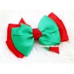 Green Red Ribbon Bow Hair Clip H235 
