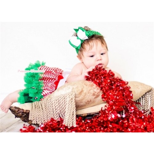 Red White Striped mix Christmas Green New Born Pettiskirt N097 