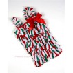 Christmas Stick Petti Romper with Red Bow & Straps LR125 