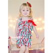 Christmas Stick Petti Romper with Red Bow & Straps LR125 