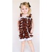 Rugby Petti Romper with Brown Bow & Straps LR124 