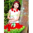 White Tank Tops with Red Rosettes & Red Green Pettiskirt M28 